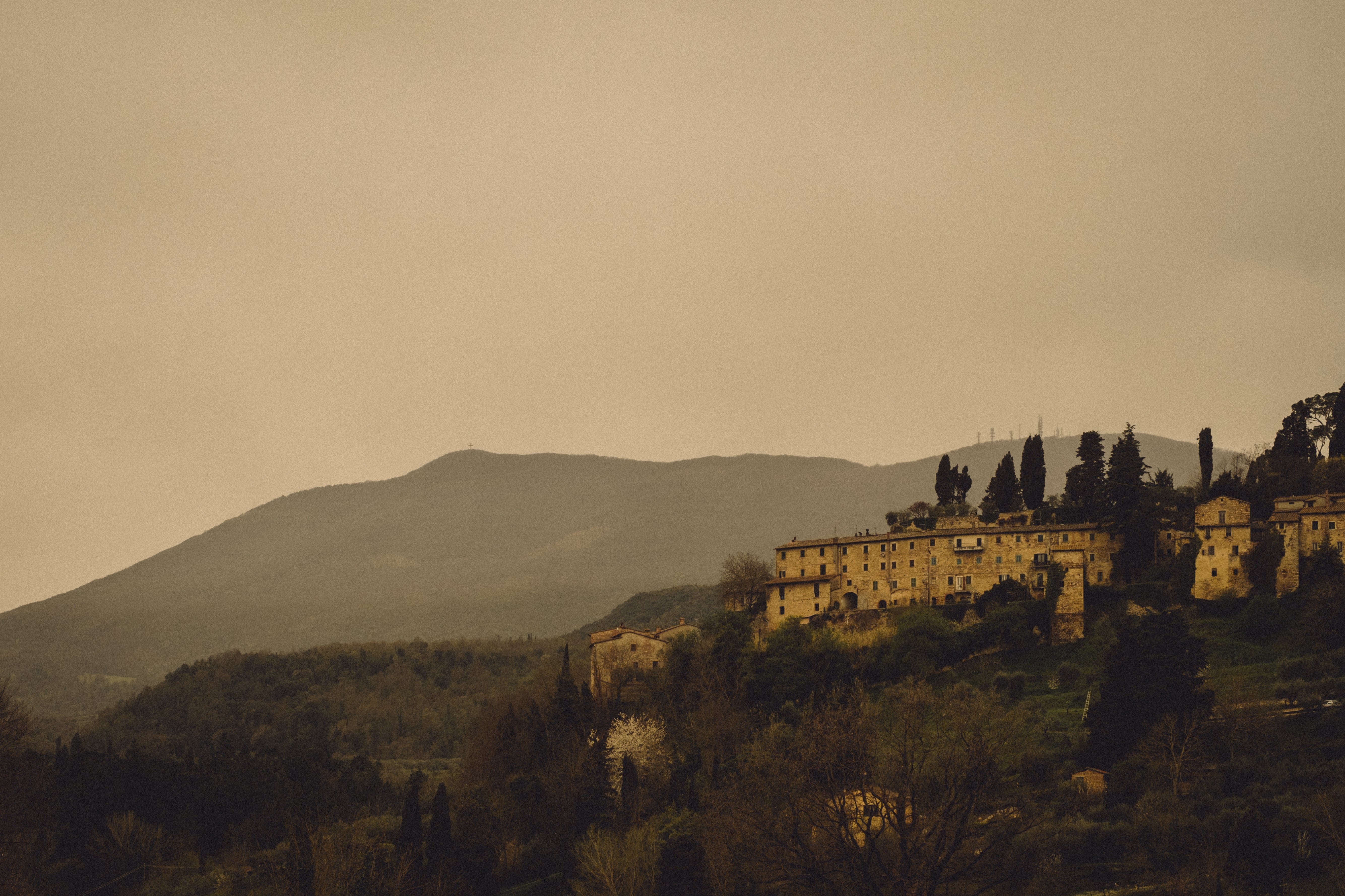 Looking up to Cetona - Notice the Space