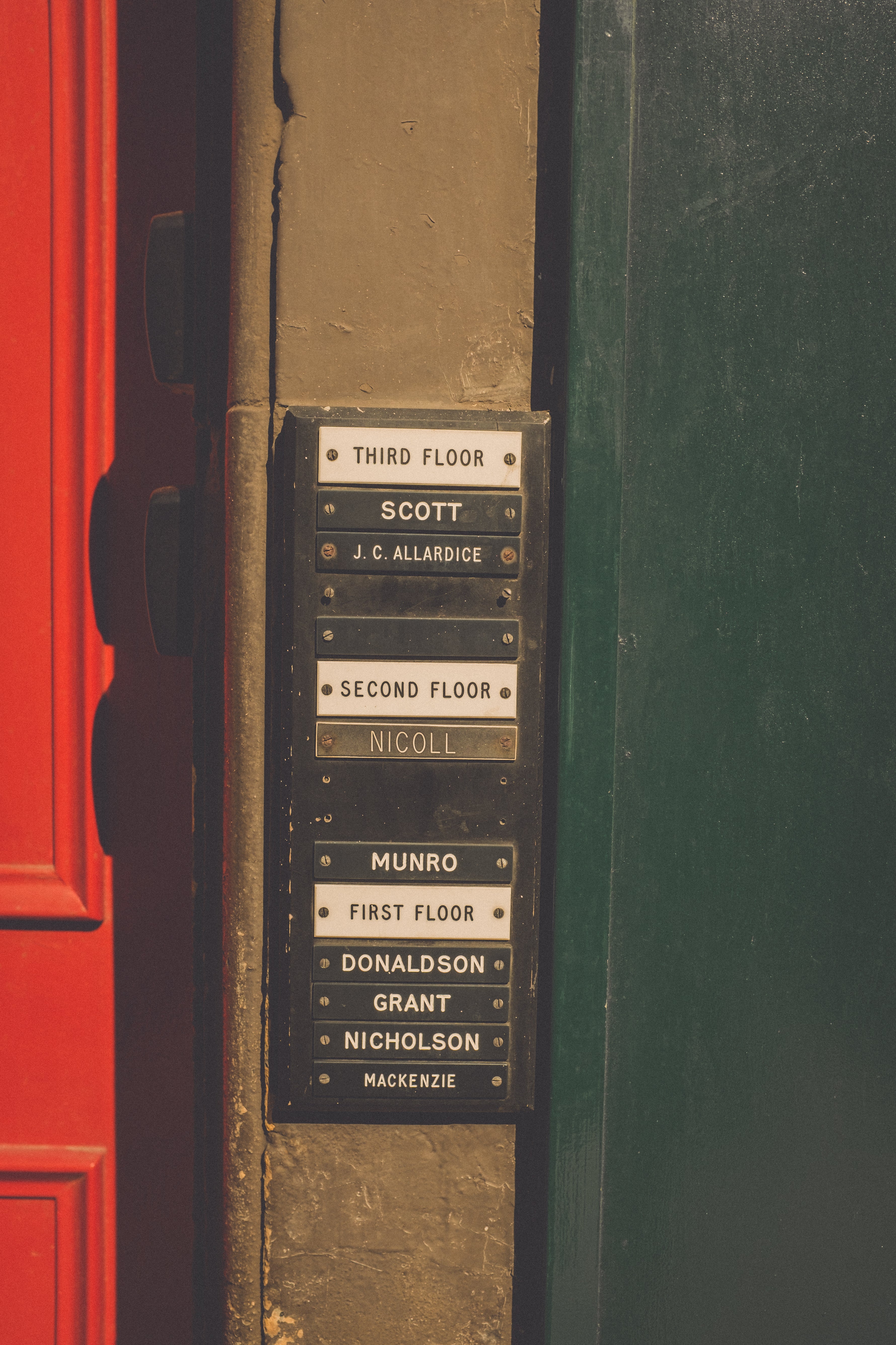 Doorbells in Edinburgh - Notice the Space