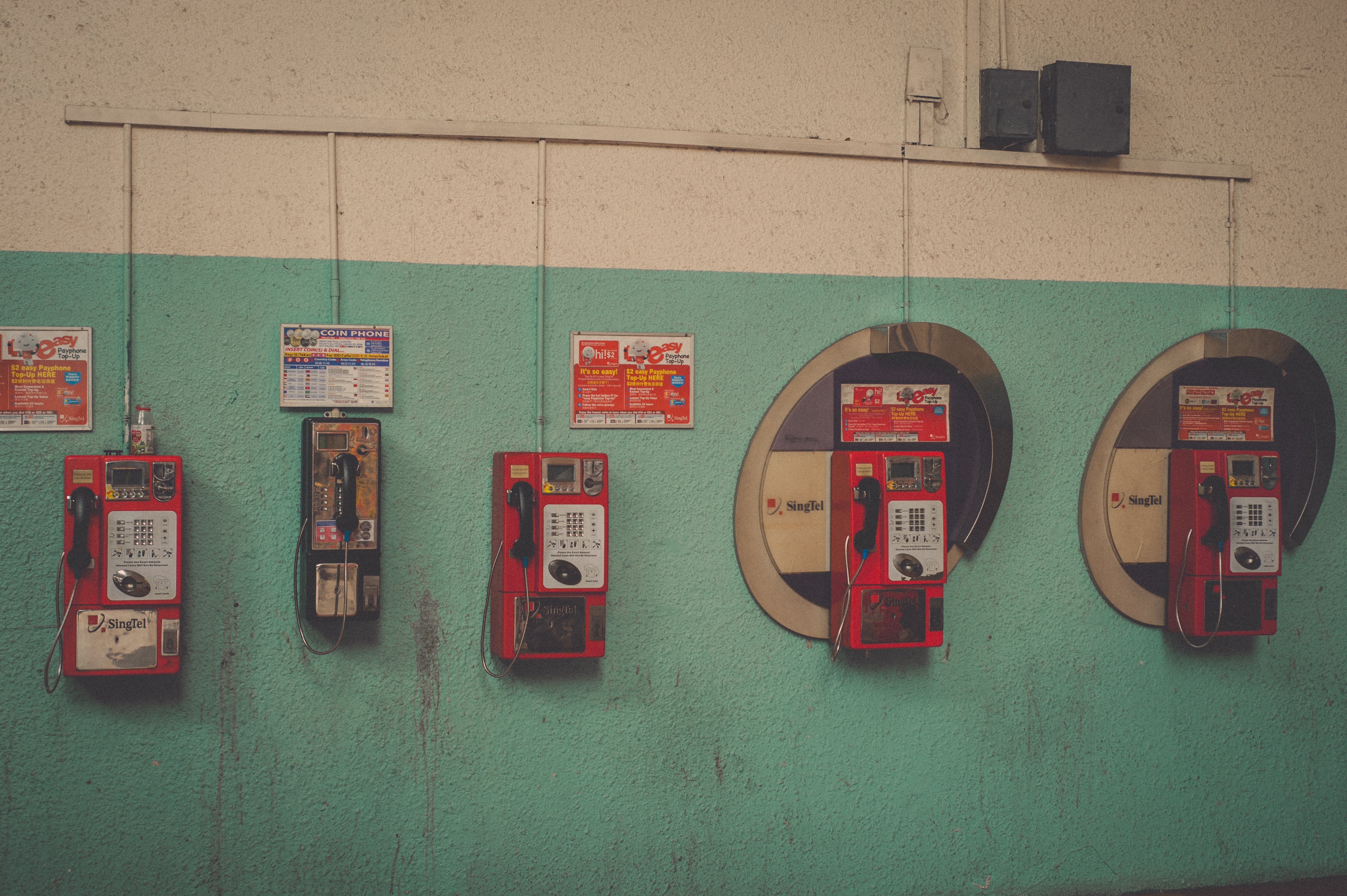 Telephones in Singapore - Notice the Space